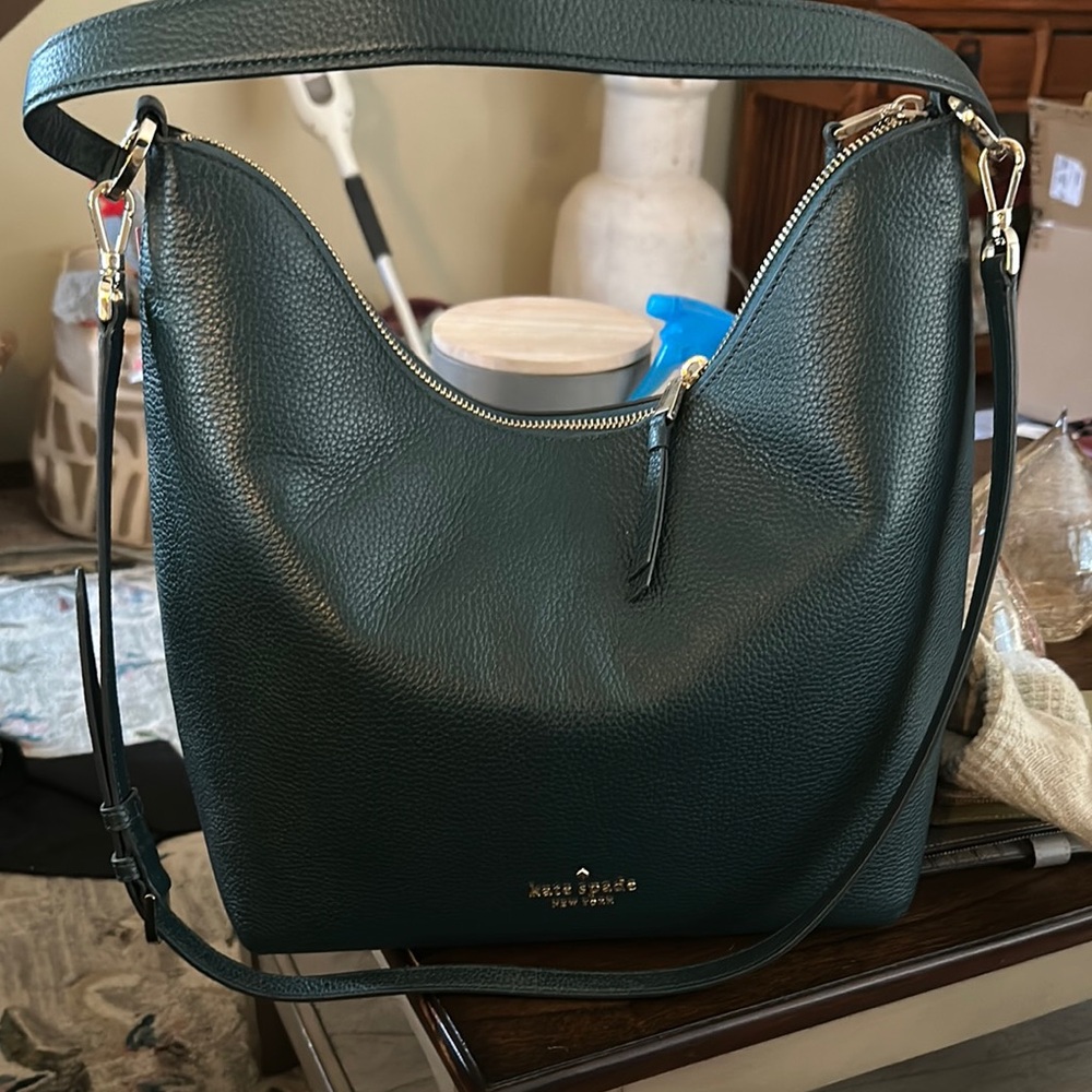 Kate Spade Zippy- Peacock-Leather Hobo Bag-Rare color